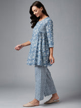 A Line Printed Kurta With Palazzo