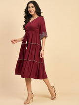 Solid Three Tied Dress