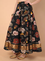 Printed Gota Work Gathered Skirt