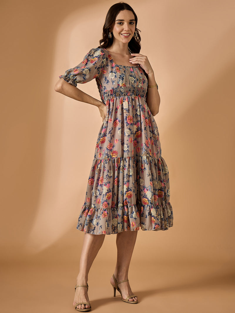 Pink Fit & Flared Dress
