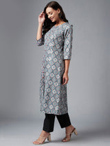 Grey A Line Kurta