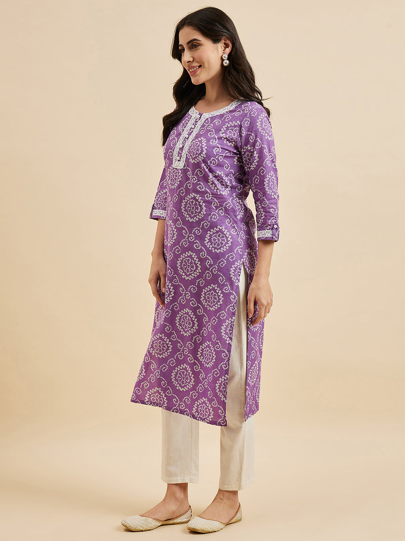 Printed Cotton A line Kurta