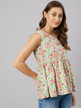 Floral Printed Cotton Top