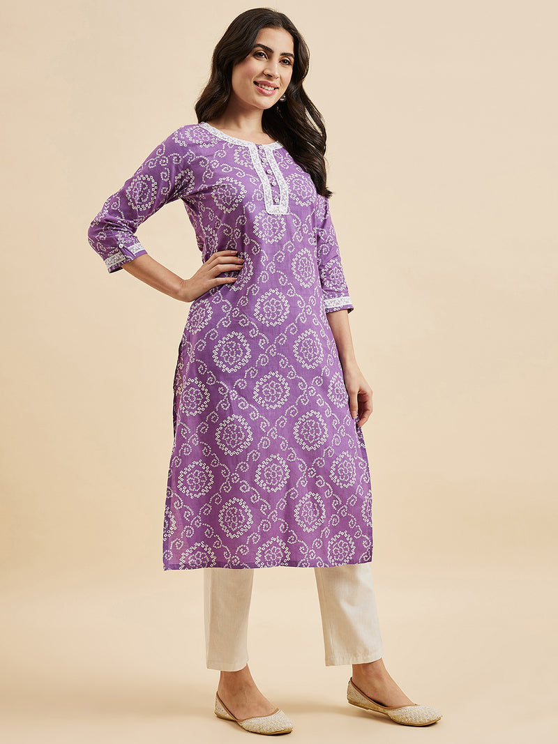 Printed Cotton A line Kurta