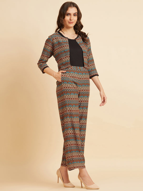 Rayon Geometric Pattern Co-Ord Set