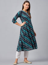 Blue Angrakha Kurta