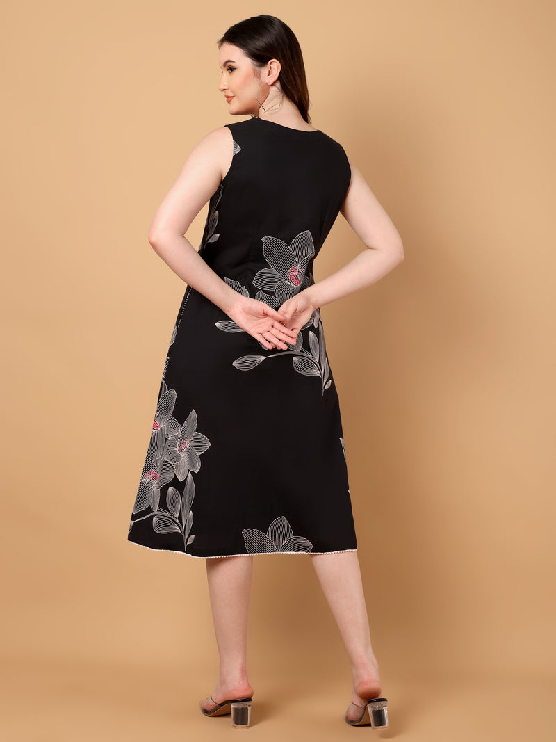 A-Line Printed Dress