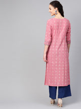 Cotton Straight Pink Kurta