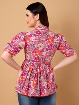 Floral Printed Peplum Top