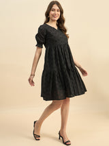 Black Schiffli Dress