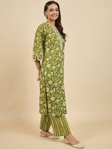 Floral Printed Kurta With Palazzo Set