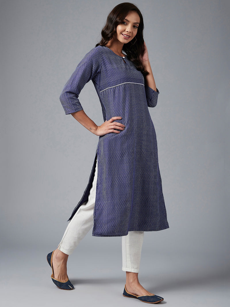 Purple Rayon Straight Kurta