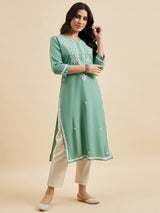 Embroidered Straight Kurta