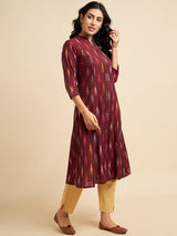 Cotton Ikkat Print A Line Kurta