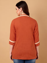 Solid Mandarin Collar top