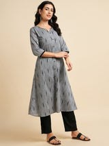 Cotton Printed A Line Kurta