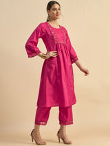 Pink Embroidered Co-Ords Set