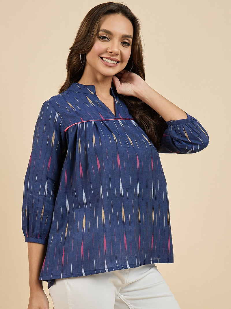 Ikat Printed Top