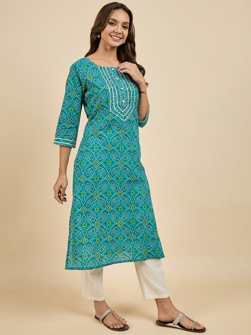 Geometric Printed Straight Kurta