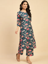 Floral Printed Kurta With Palazzo Set