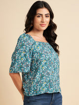 Floral Printed Cotton  Top