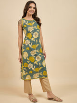 Floral Printed Straight Kurta