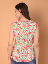 Sleeveless Floral Printed Top