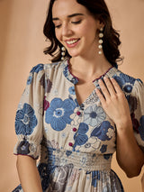 Floral Printed Fit & Flared Dress