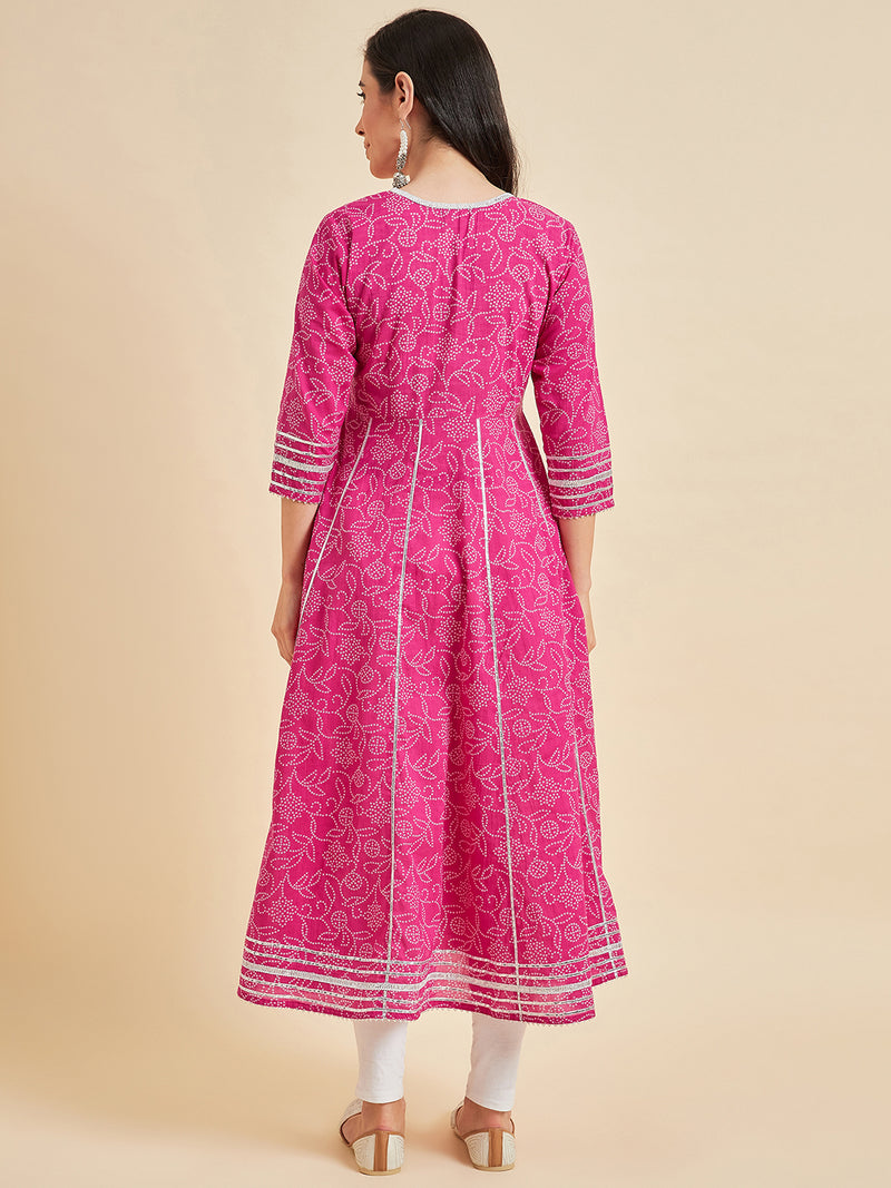 Pink Angrakha Flared kurta