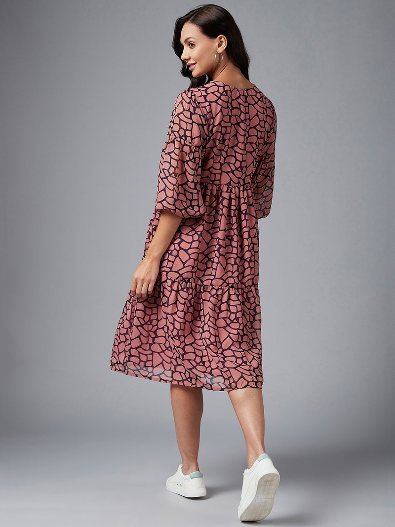 Georgette A line Printed Dress