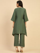 Green Solid Kurta With Palazzo