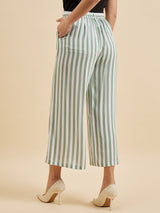 Green Striped Palazzo