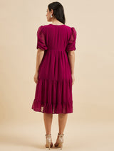 Dobby Georgette Tiered Dress