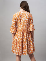 A-Line Fit and Flare Floral Dress