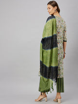 Floral Printed Kurta With Palazzo & Dupatta Set