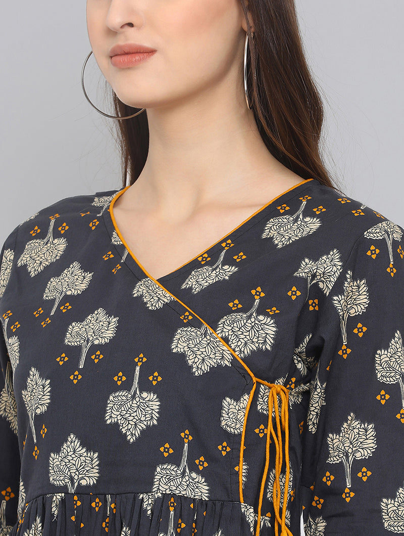 Printed Flared Cotton Top