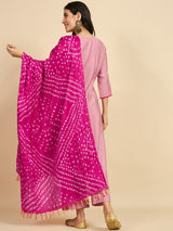 Embroidered Kurta With Palazzo & Dupatta Set