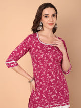 Pink Floral Printed Kurtas With Sahara & Dupatta Set
