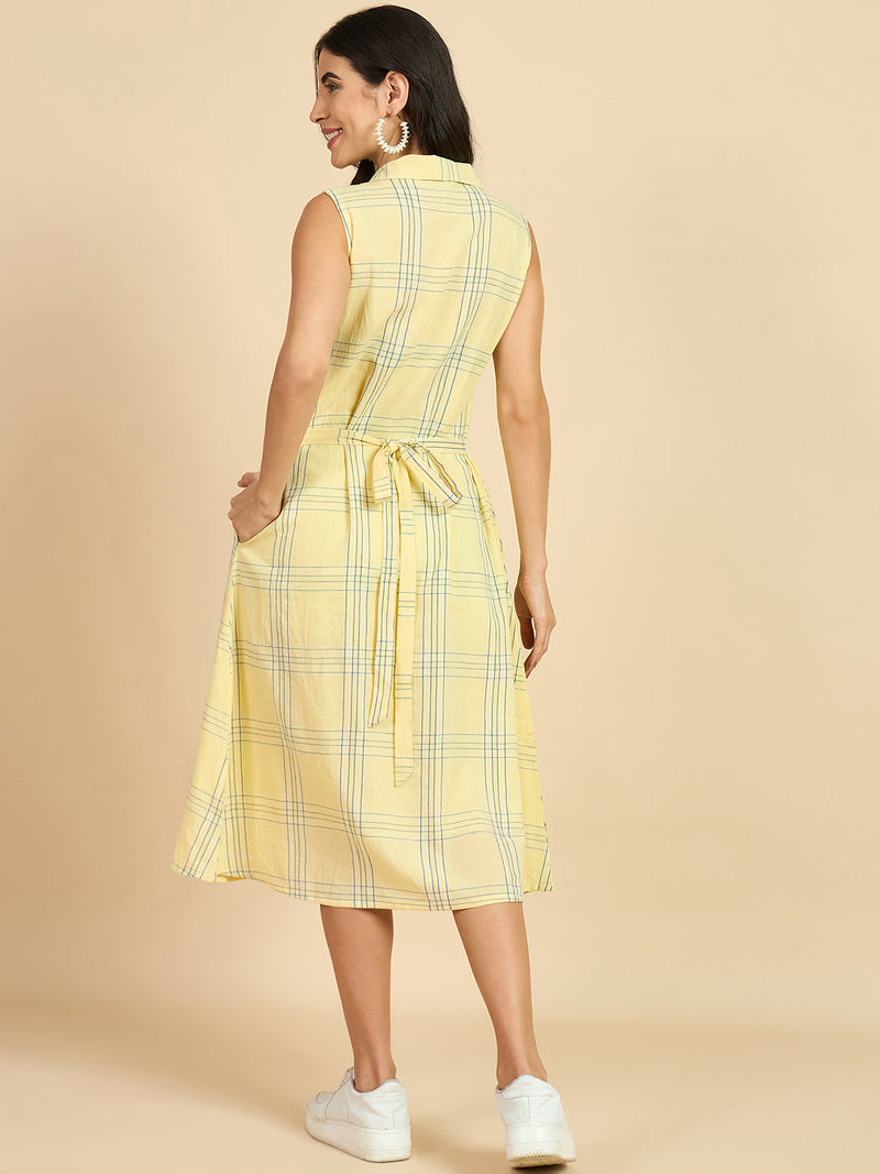 Striped Solid A line Dress