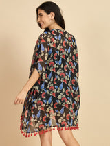 Floral Printed Front Open Shrug