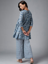 A Line Printed Kurta With Palazzo