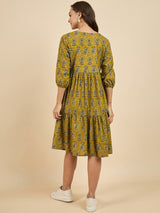 Abstract Printed Flared Dress