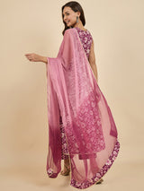 Floral Printed Kurta With Palazzo & Dupatta Set