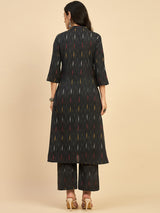 Ikat Print Kurta With Palazzo Set