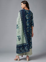 Floral Printed Kurta With Palazzo & Dupatta