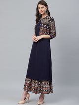 Abstract Printed Kurta Set With Palazzo & Jacket