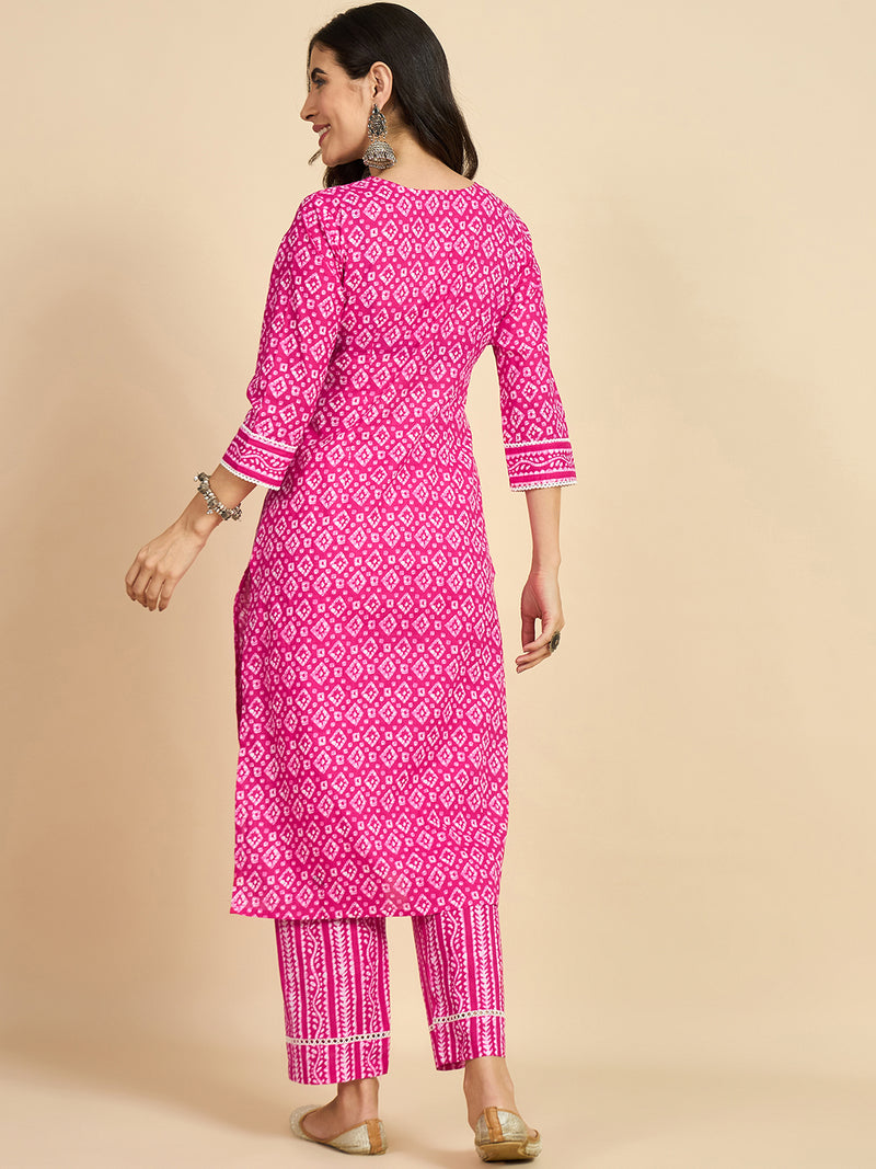 Printed Kurta With Palazzo Set