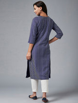 Purple Rayon Straight Kurta