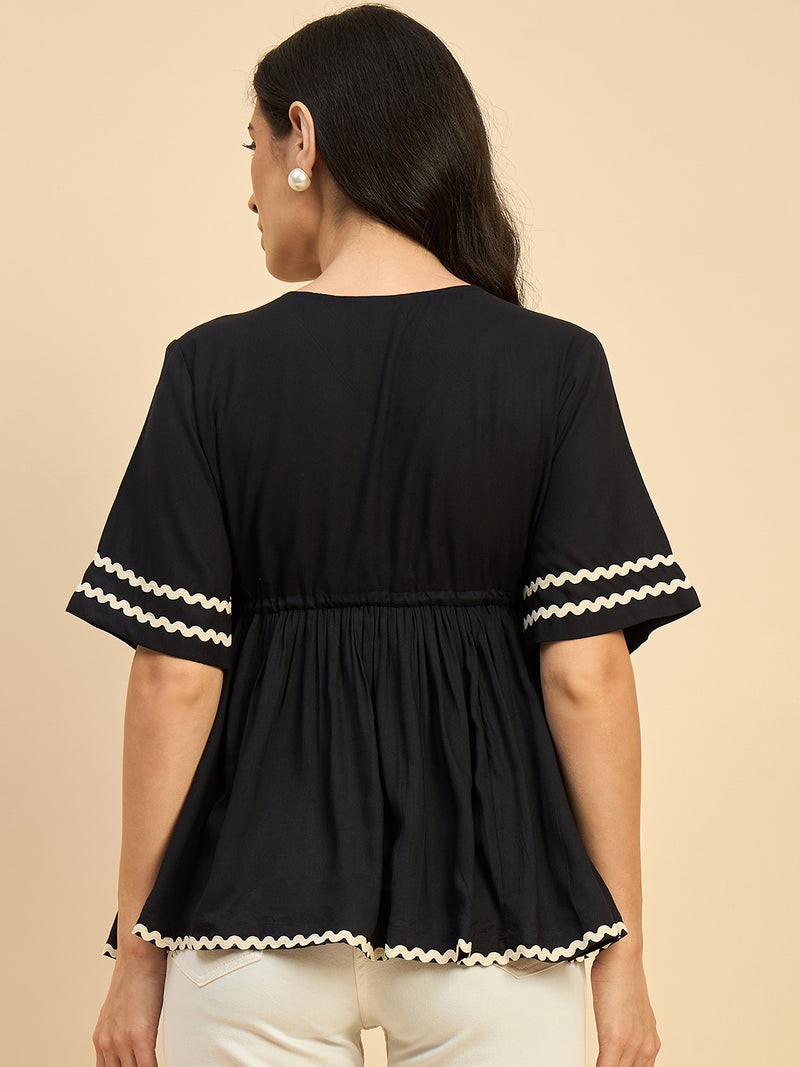 Solid Peplum Top