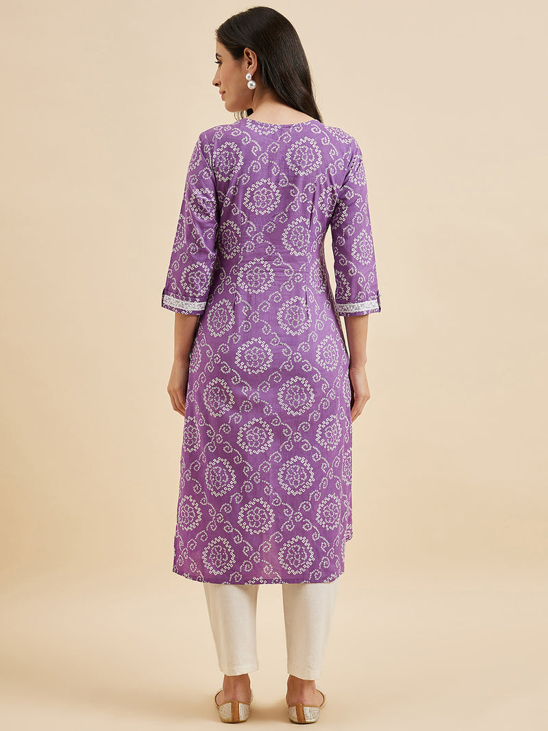 Printed Cotton A line Kurta